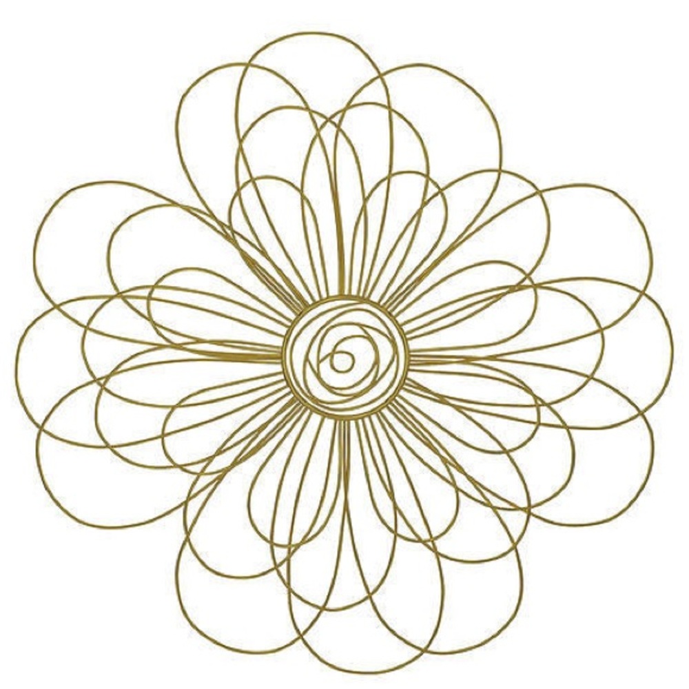 Modern Gold Floral Wire Wall Art